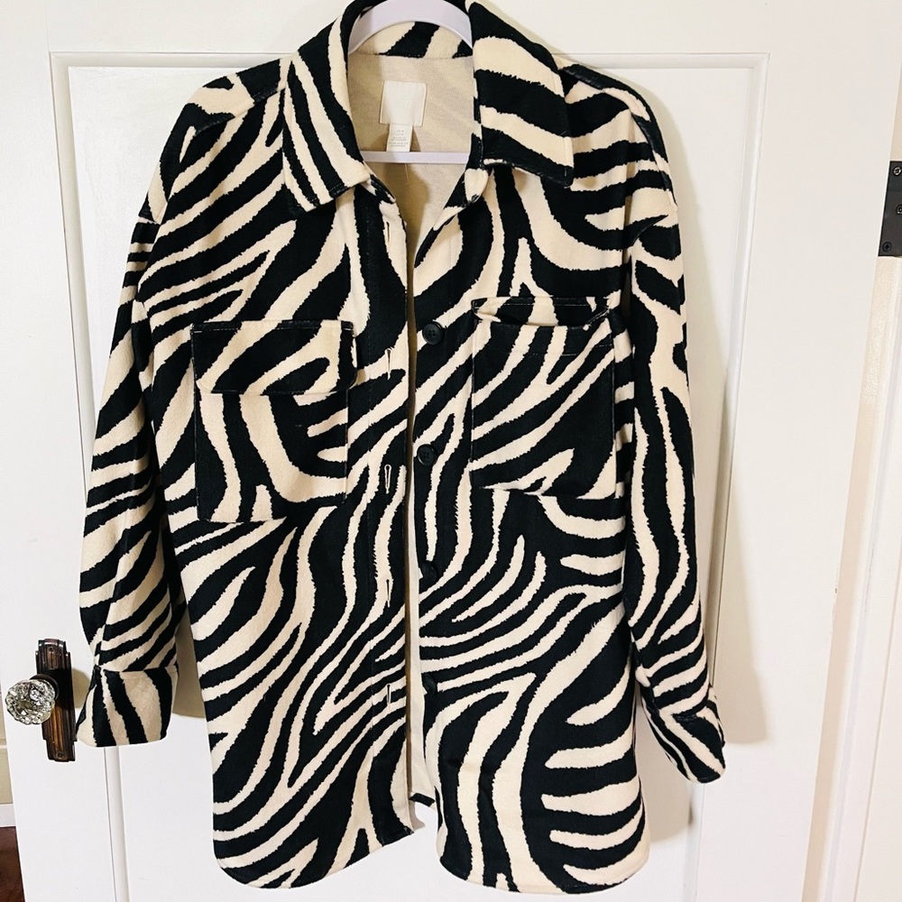 SOLD — H&M Felted Zebra Shacket